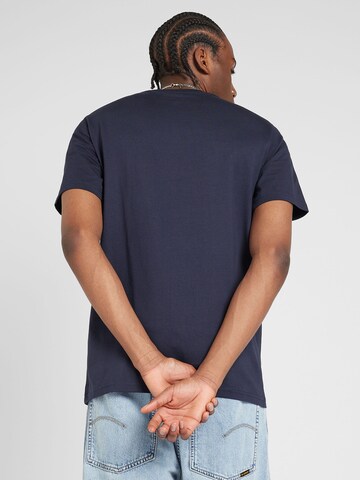 T-Shirt 'Garland' SELECTED HOMME en bleu