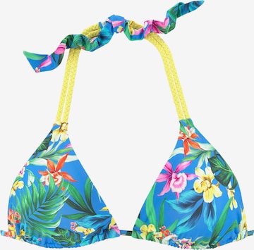 VENICE BEACH Triangle Bikini Top in Blue: front