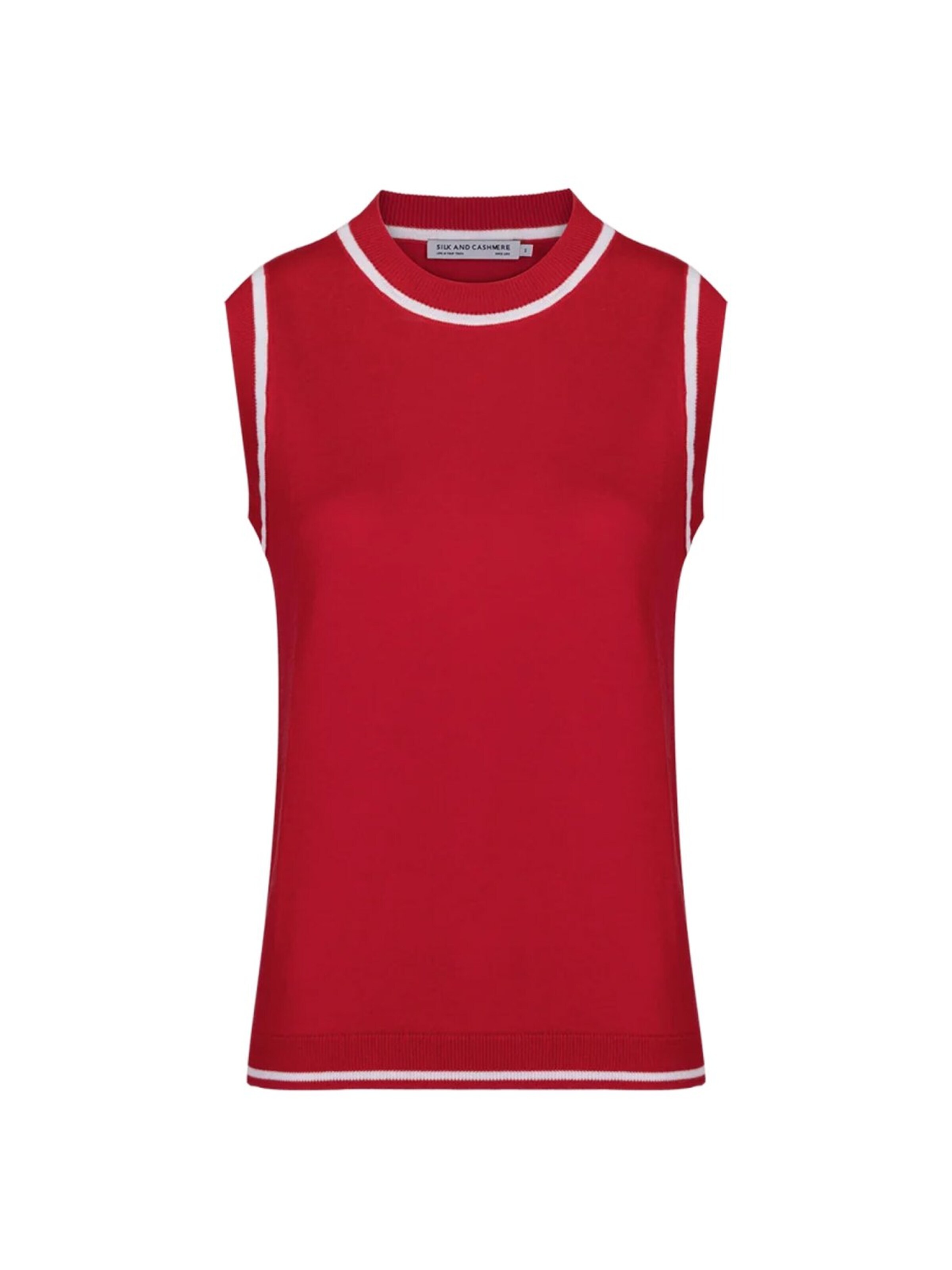SILK & CASHMERE Knit cardigan in Red: front