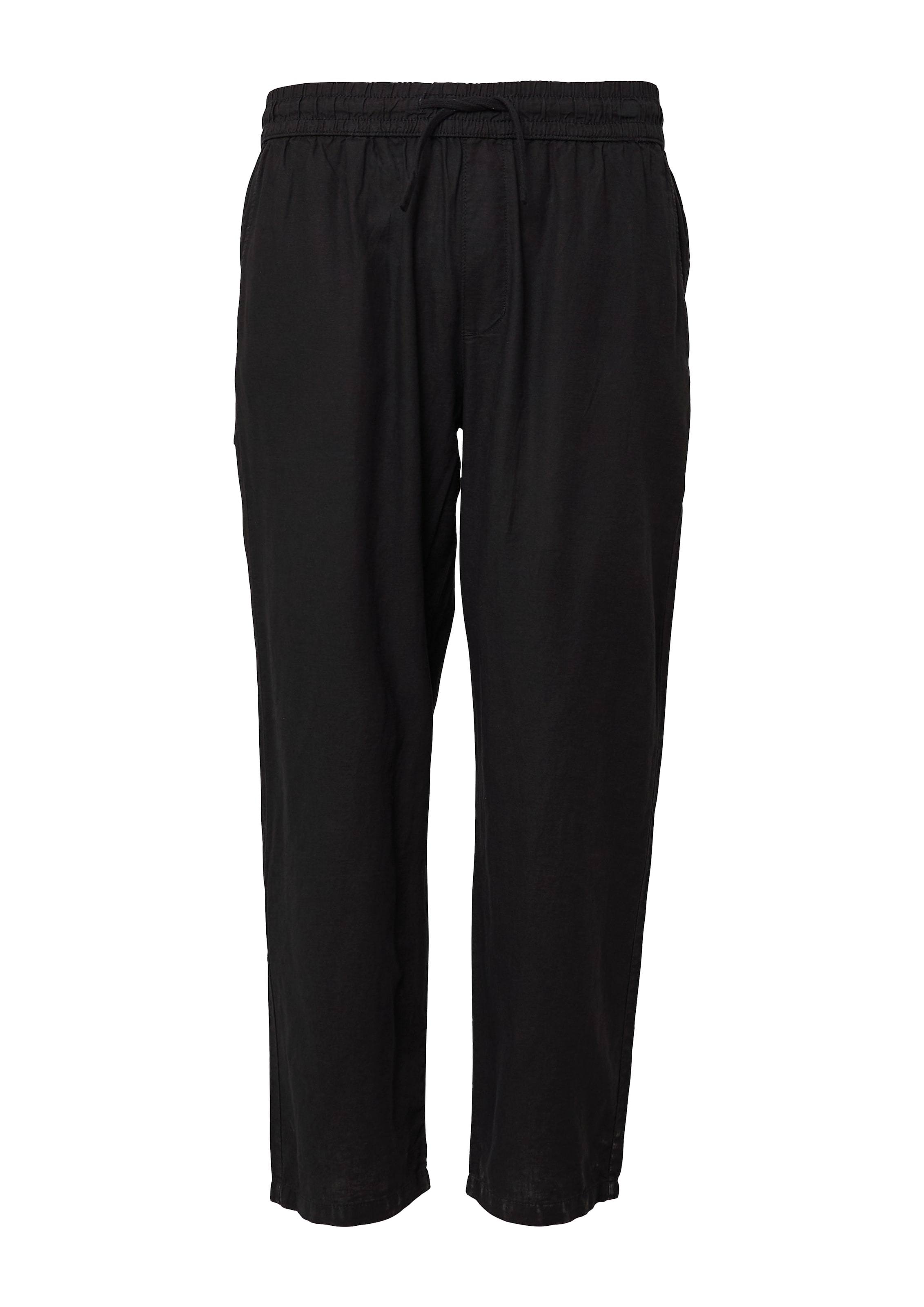 QS Regular Broek in Zwart: voorkant