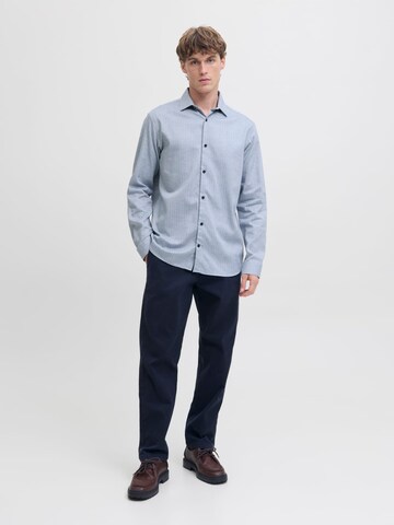 JACK & JONES Comfort fit Button Up Shirt 'Parker' in Blue