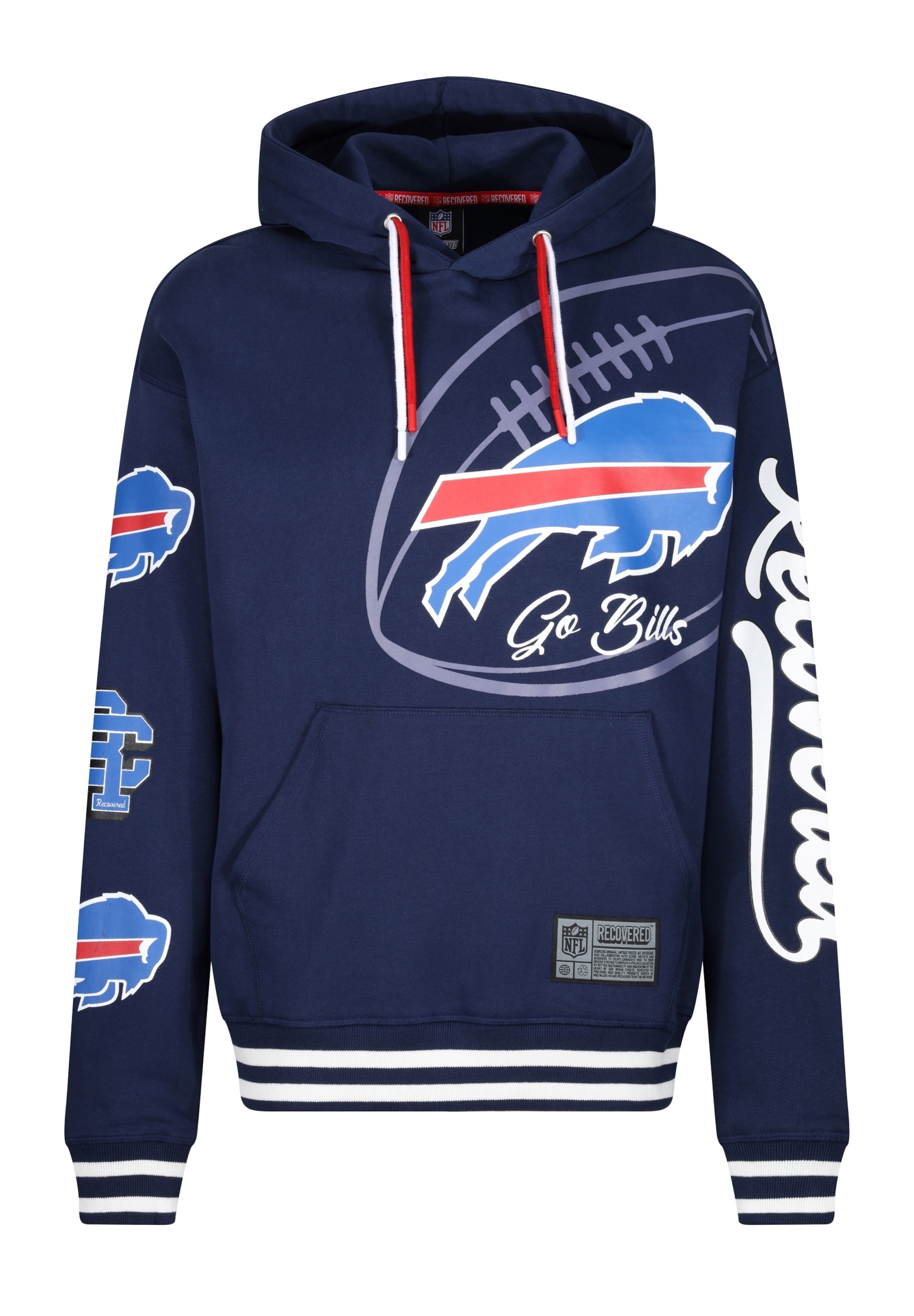 Recovered Sweatshirt 'NFL Bills Go Bills' in Blauw: voorkant