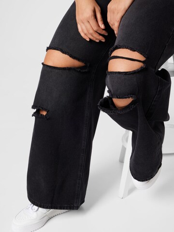 Wide leg Jeans de la Missguided Plus pe negru