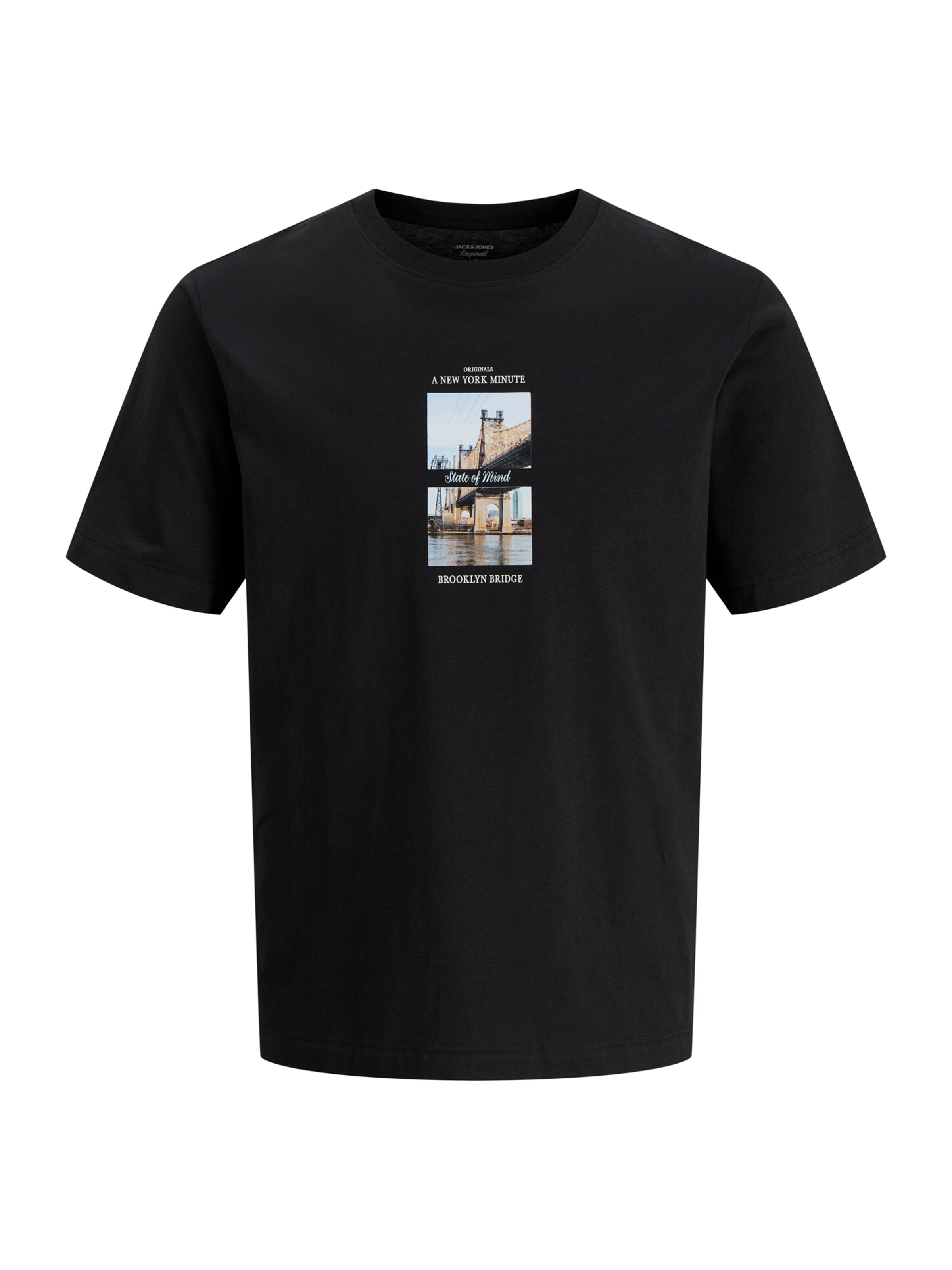 JACK & JONES T-Shirt 'JORFREDERIKSBERG' en S en bleu clair / cappuccino / noir / blanc, Vue avec produit