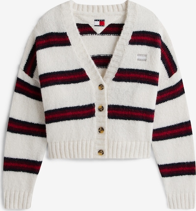 Tommy Jeans Kardigan u krvavo crvena / burgund / crna / bijela, Pregled proizvoda