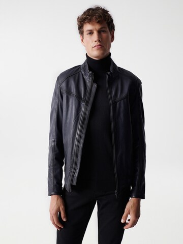 Salsa Jeans Tussenjas in Blauw: voorkant