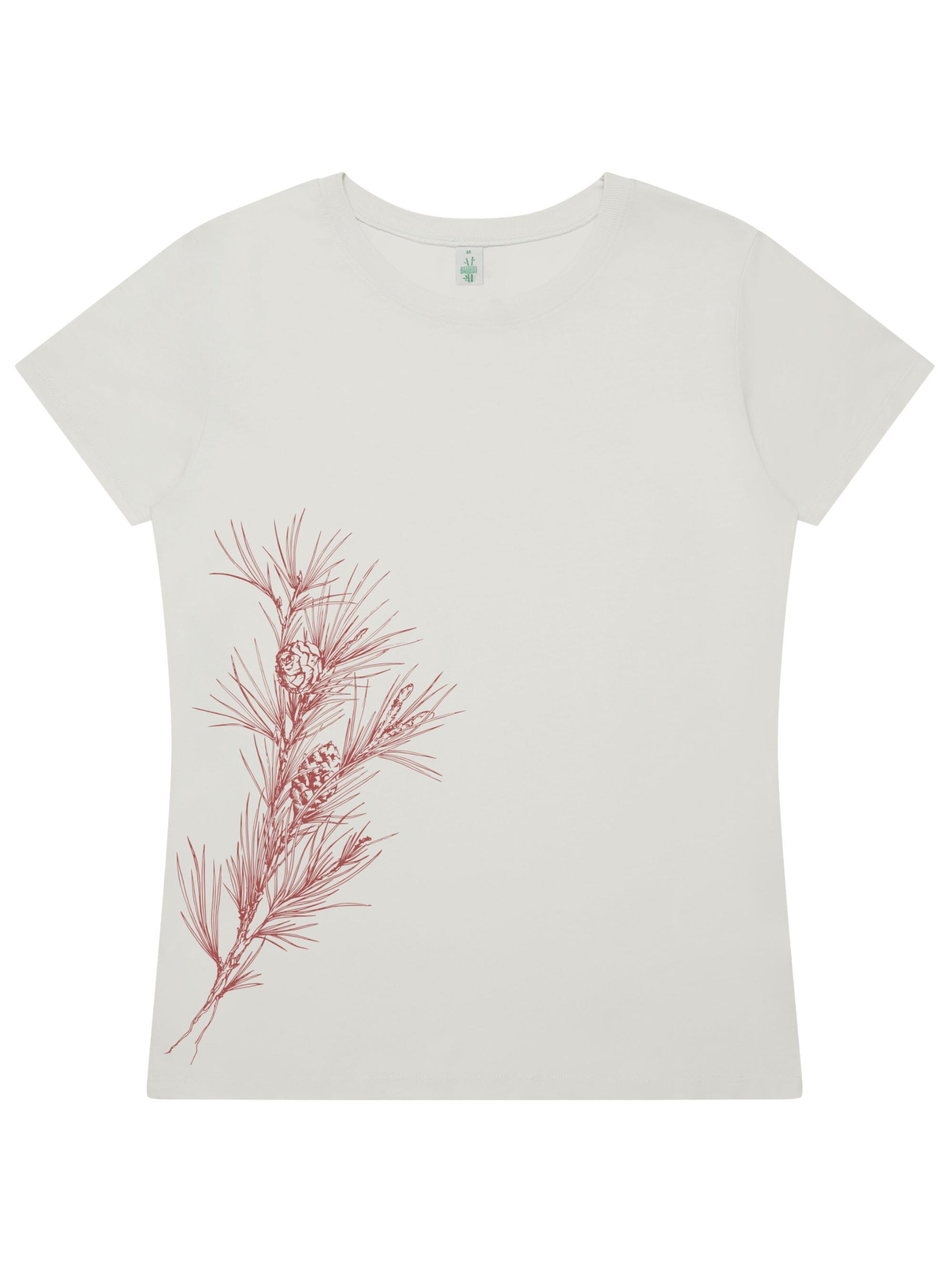 Life-Tree Shirt 'Fairwear Pine Branch' in Weiß: Vorderseite