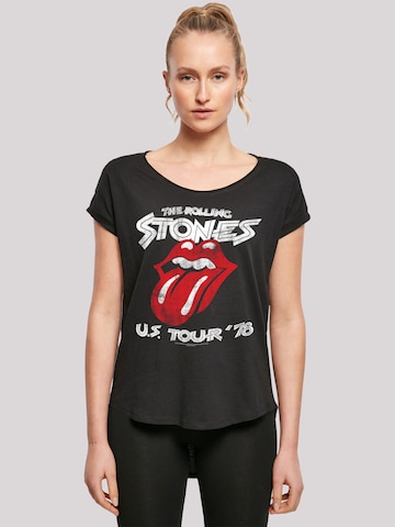 F4NT4STIC Shirt 'The Rolling Stones Rock Band US Tour '78 Front' in Zwart: voorkant