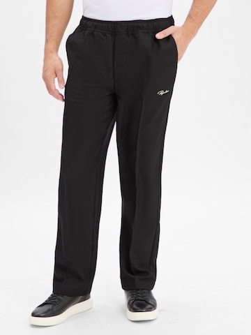 Pegador Wide leg Broek in Zwart: voorkant