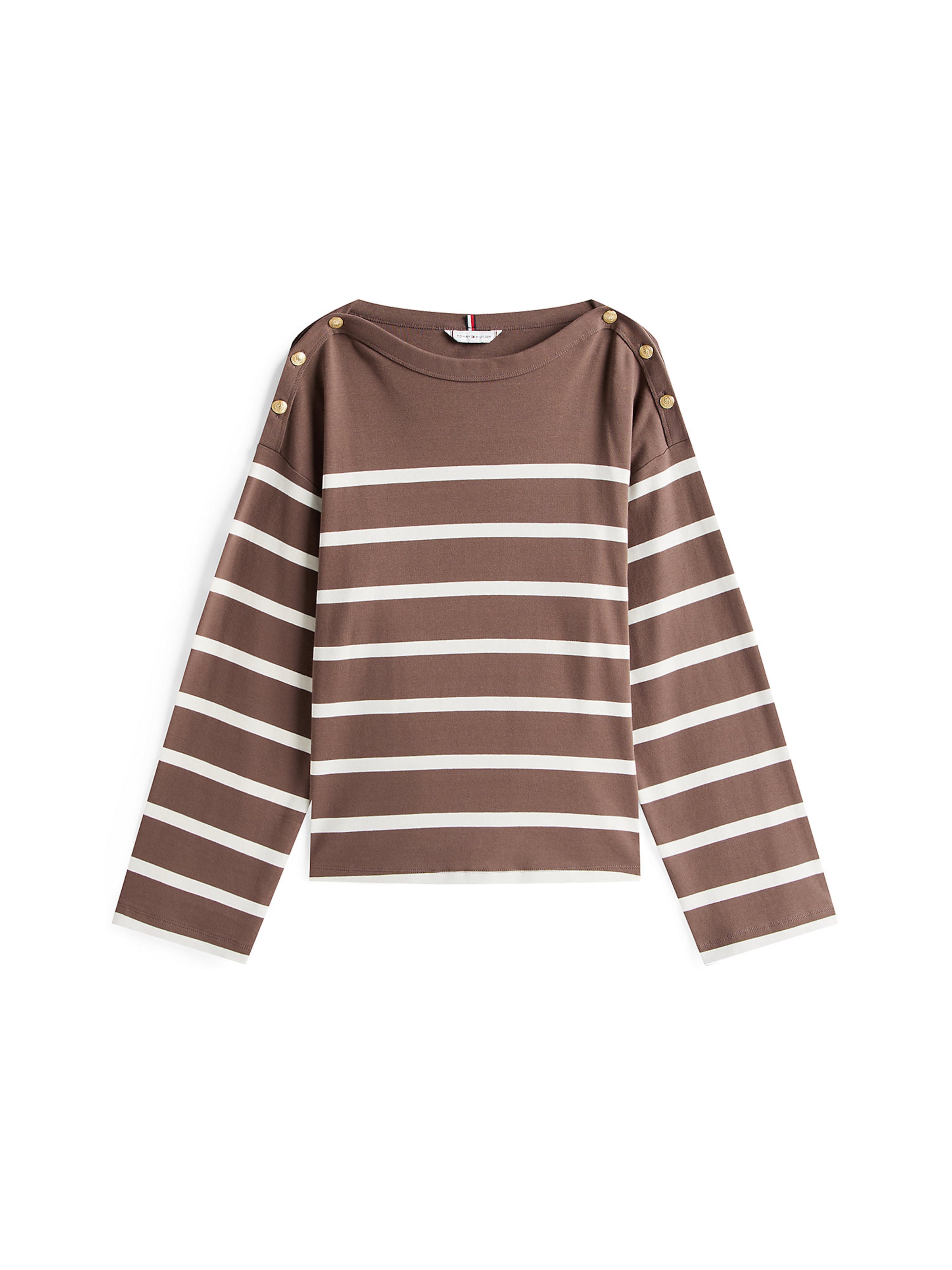 T-shirt TOMMY HILFIGER en marron : devant