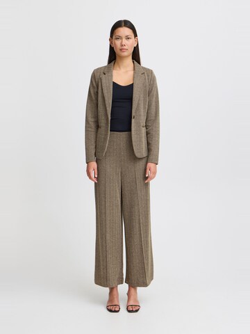 ICHI - Pierna ancha Pantalón chino ' IHKATE JACQUARD PA9 ' en marrón