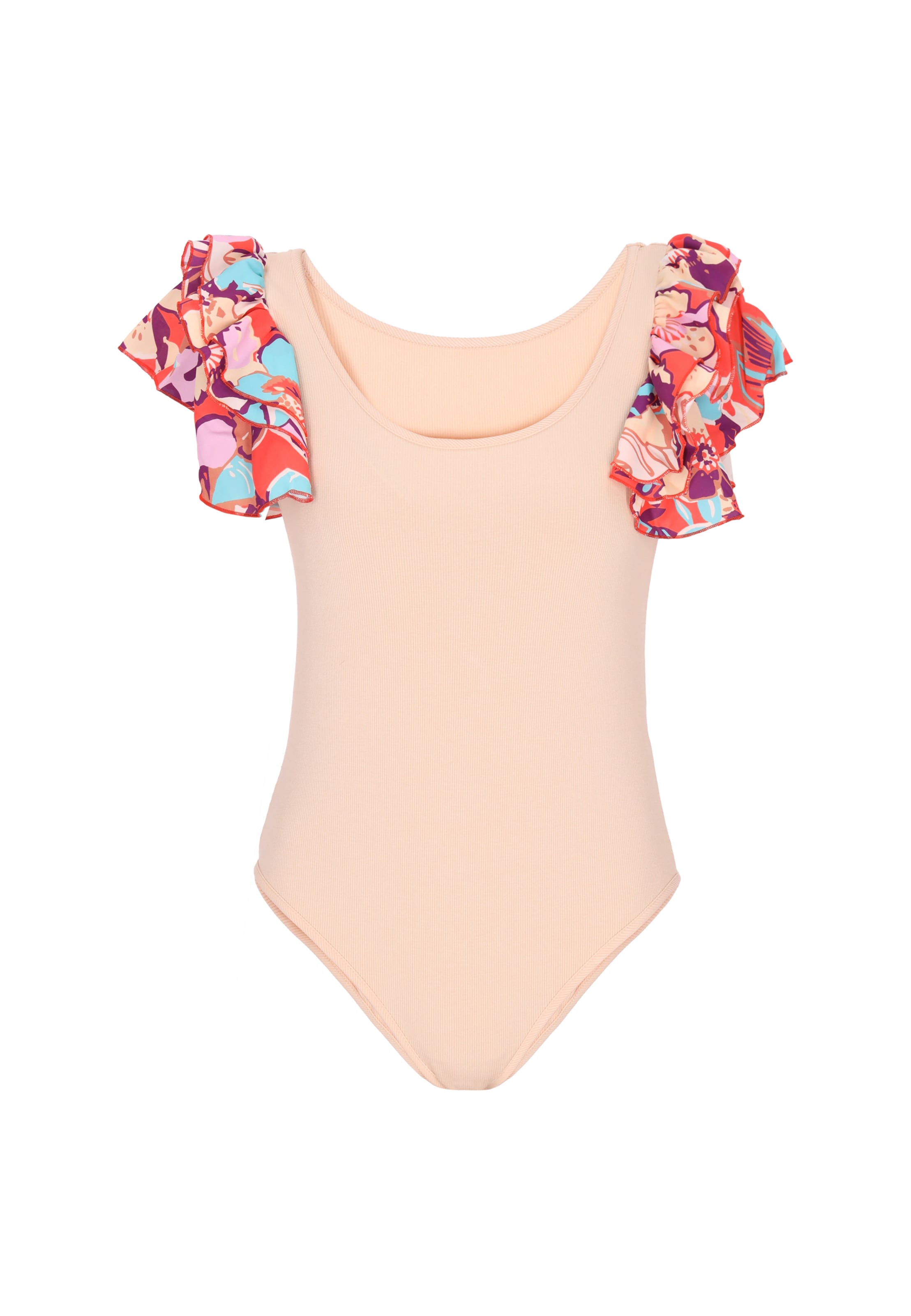 ebeeza T-shirtbody i beige / aqua / syrén / ljusröd, Produktvy