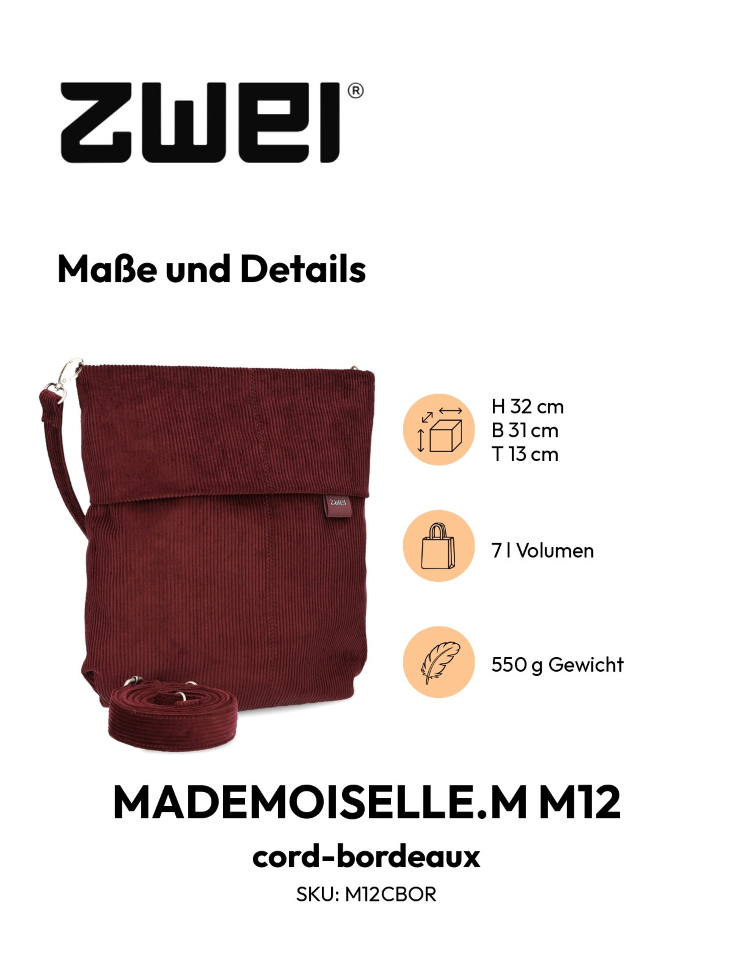 ZWEI Handtas 'MADEMOISELLE.M M12' in Rood