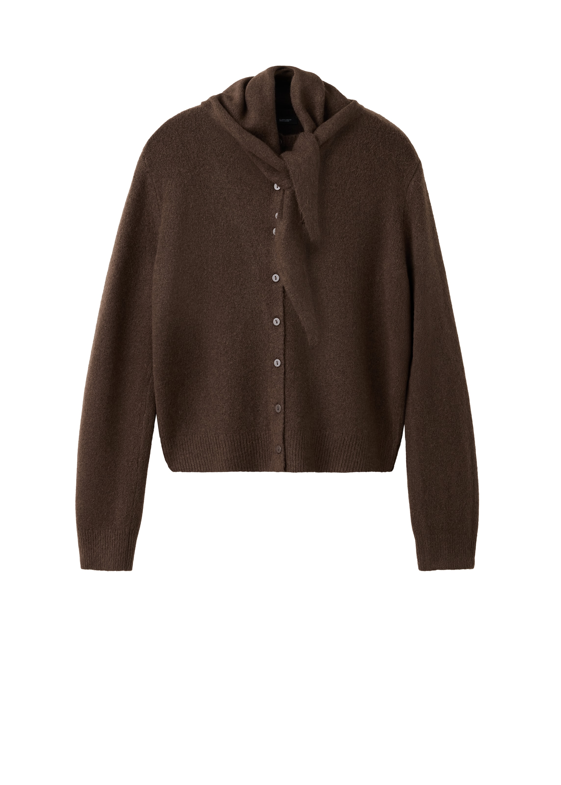 MANGO Knit cardigan 'SEEDSUN' in Brown: front