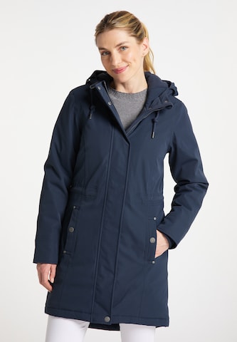 usha BLUE LABEL Winter Coat in Blue: front