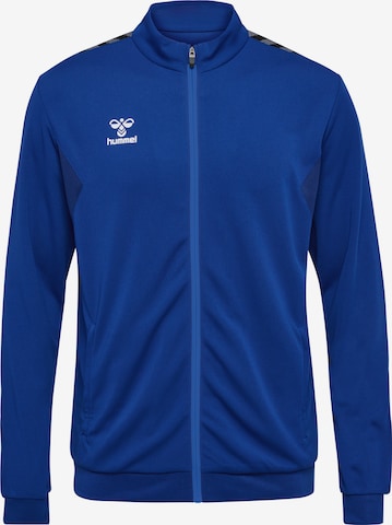 Hummel Athletic Zip-Up Hoodie 'Authentic' in Blue: front