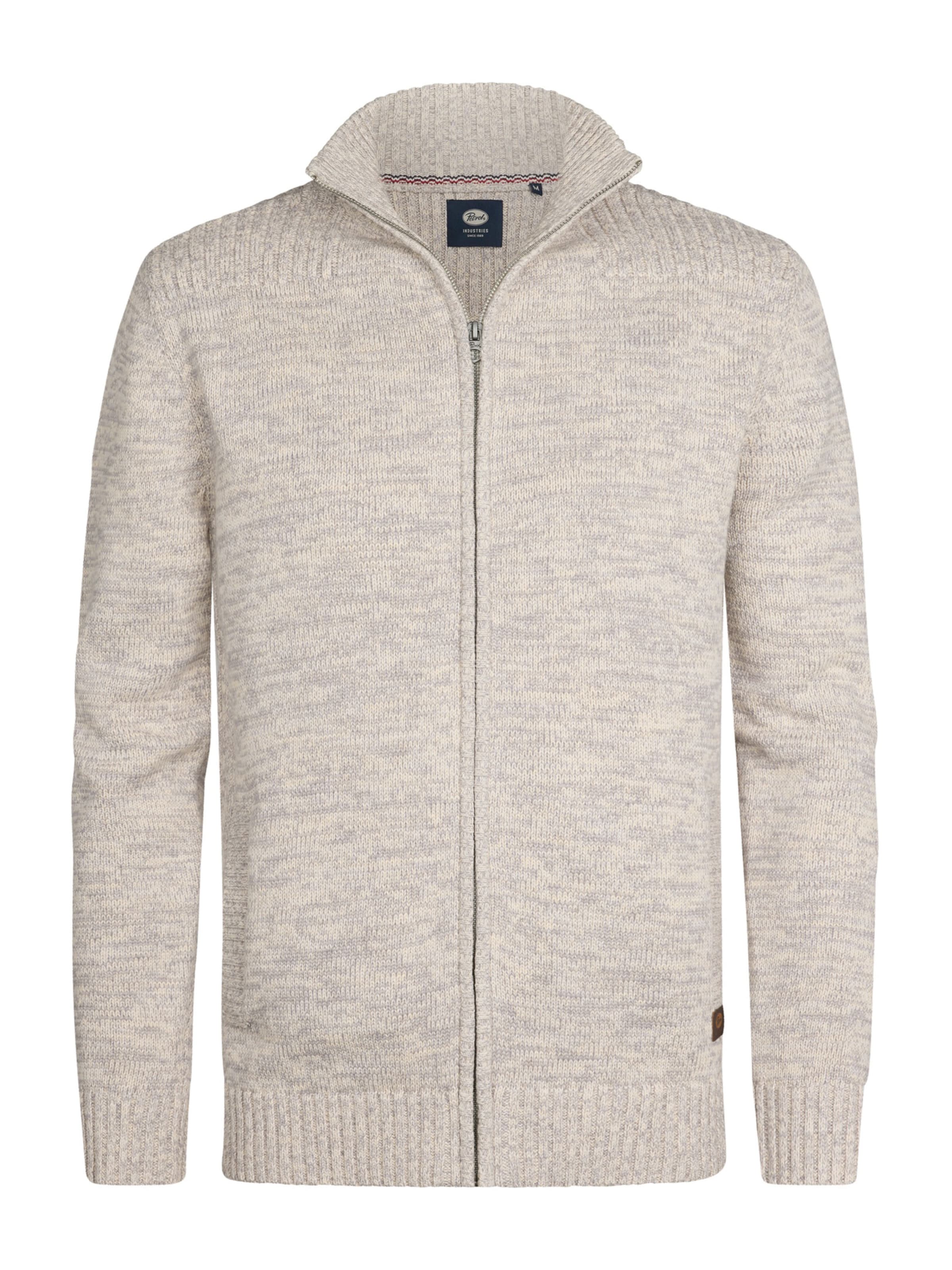 Petrol Industries Strickjacke in Grau: Vorderseite