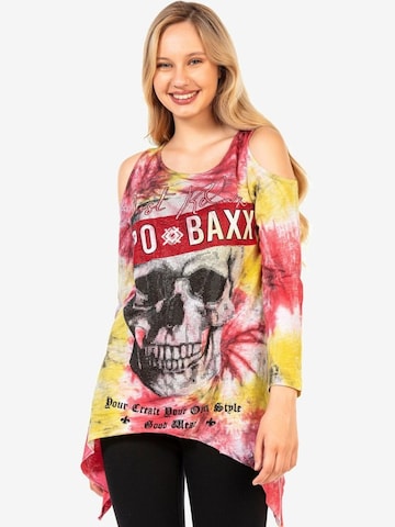 CIPO & BAXX Langarmshirt mit Bindebänder am Saum in Pink
