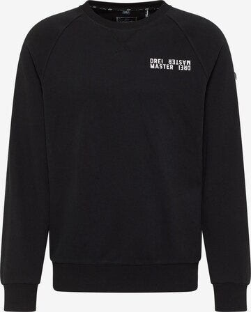 DreiMaster Maritim Sweatshirt 'Bridgeport' in Zwart: voorkant