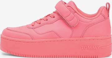 Sneaker bassa 'Hook And Loop' di Tommy Jeans in rosa: frontale