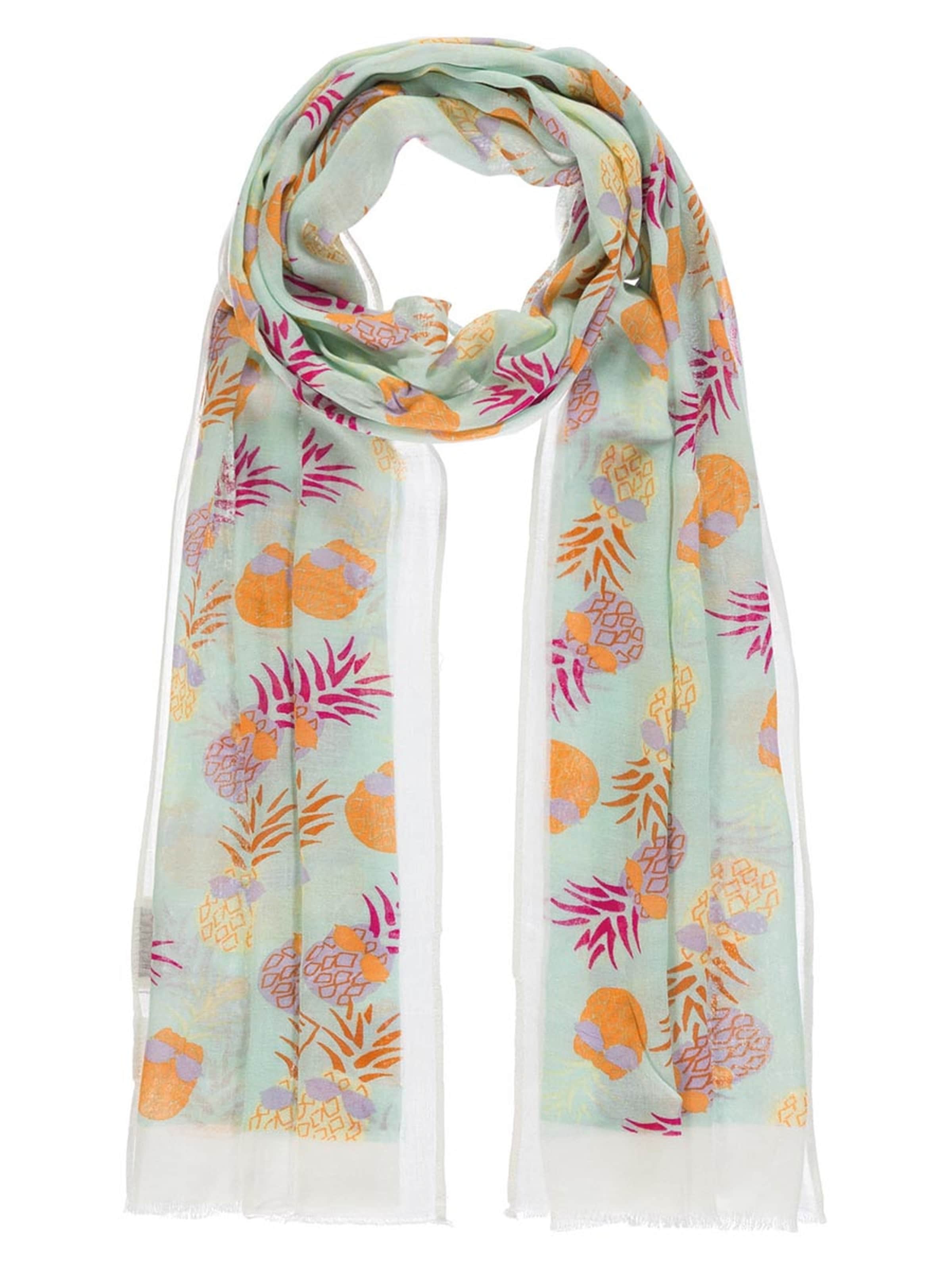 Passigatti Tuch 'Schal mit lustigem Ananasdruck'‌‌‌‌‌‌‌‌ in Grün: Vorderseite