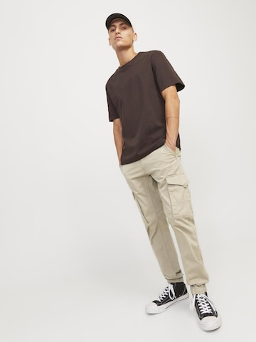 JACK & JONES Tapered Cargobukser 'Paul Flake' i grå