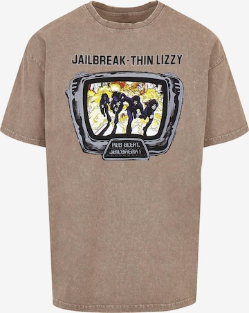 Merchcode Shirt 'Thin Lizzy - Jailbreak' in Groen: voorkant