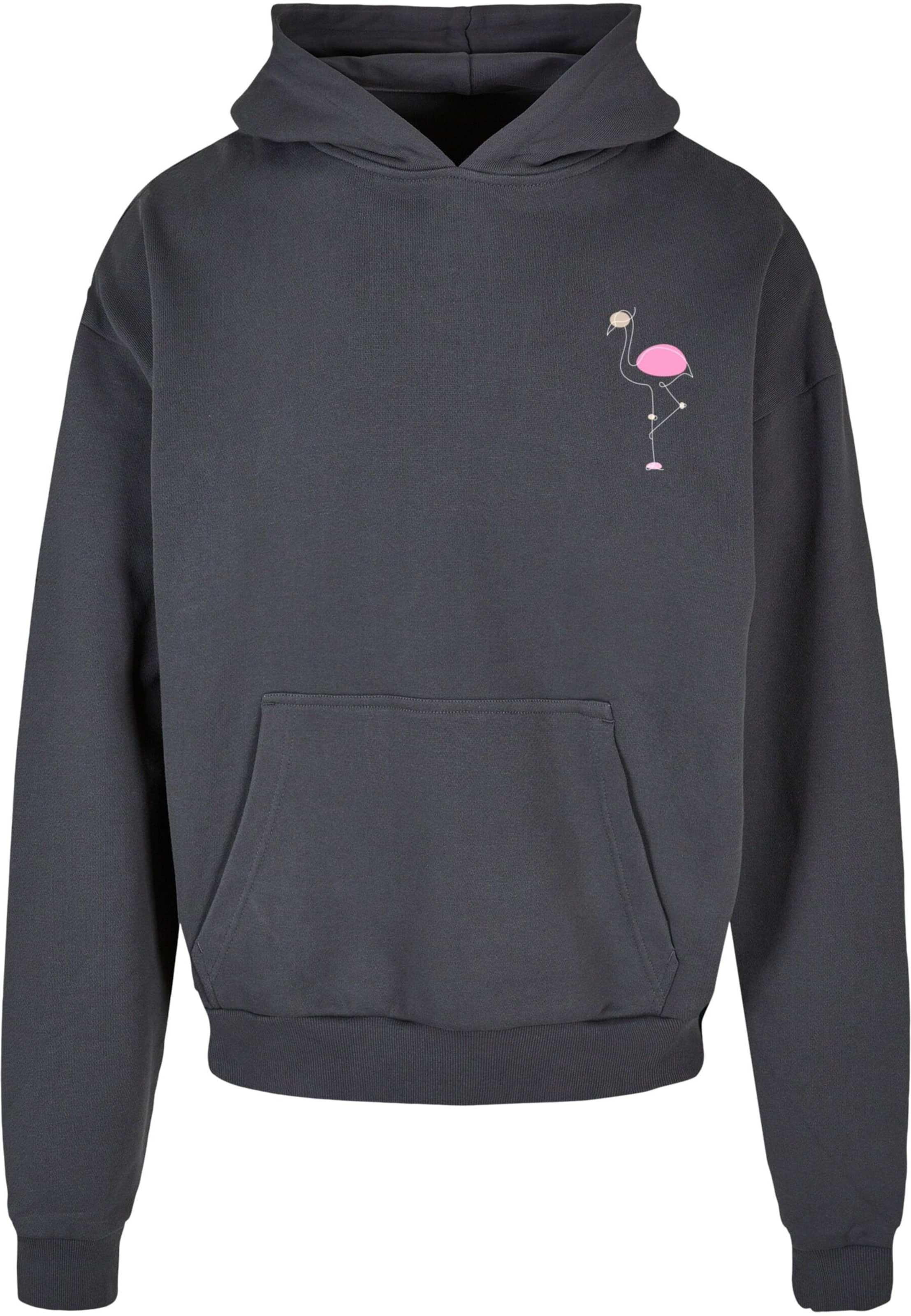 Merchcode Sweatshirt 'Flamingo' in Grau: Vorderseite