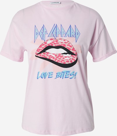 Noisy may T-Shirt 'BRANDY VALENTINE' in azur / rosa / schwarz / weiß, Produktansicht