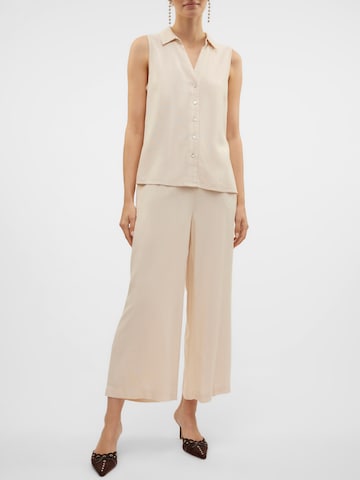 VERO MODA Wide leg Pleat-Front Pants 'VMMymilo' in Beige