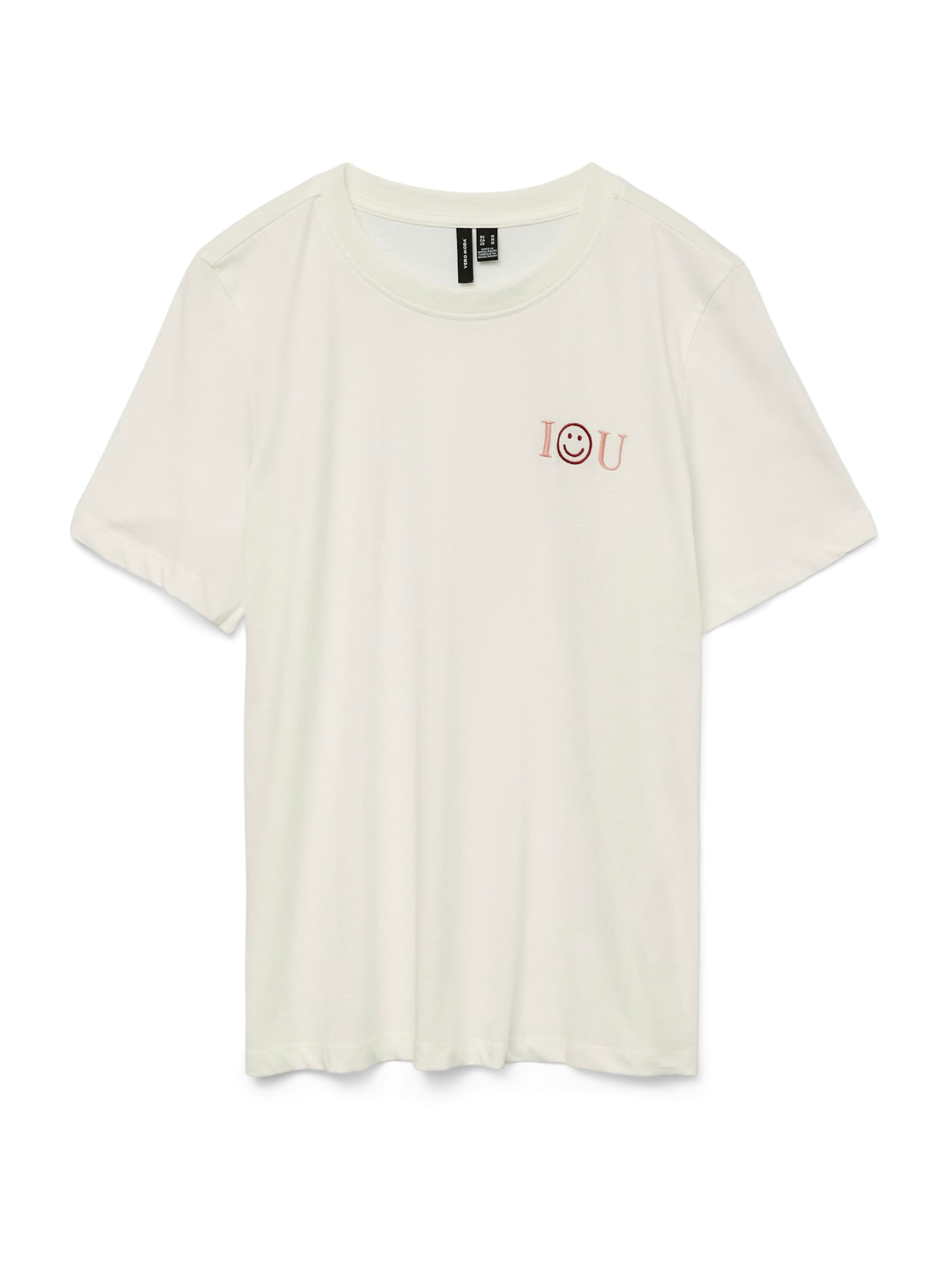 VERO MODA Camiseta 'VMFRIGGA PAULINA' en rosa / rojo carmesí / blanco, Vista del producto