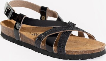 Bayton Sandalen met riem 'Kari' in Zwart