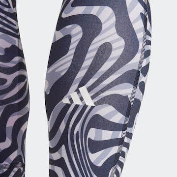 ADIDAS PERFORMANCE Skinny Sporthose 'Essentials Printed' in Blau