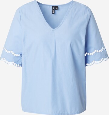 PIECES Blouse 'PCSARA' in Blauw: voorkant