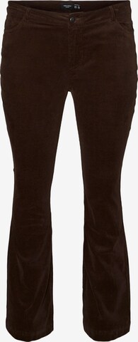 évasé Pantalon 'PEACHY' Vero Moda Curve en marron : devant