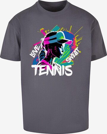 Maglietta 'Tennis Love, Sweat' di Merchcode in grigio: frontale