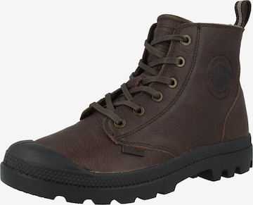 Palladium Lace-Up Boots in Brown: front