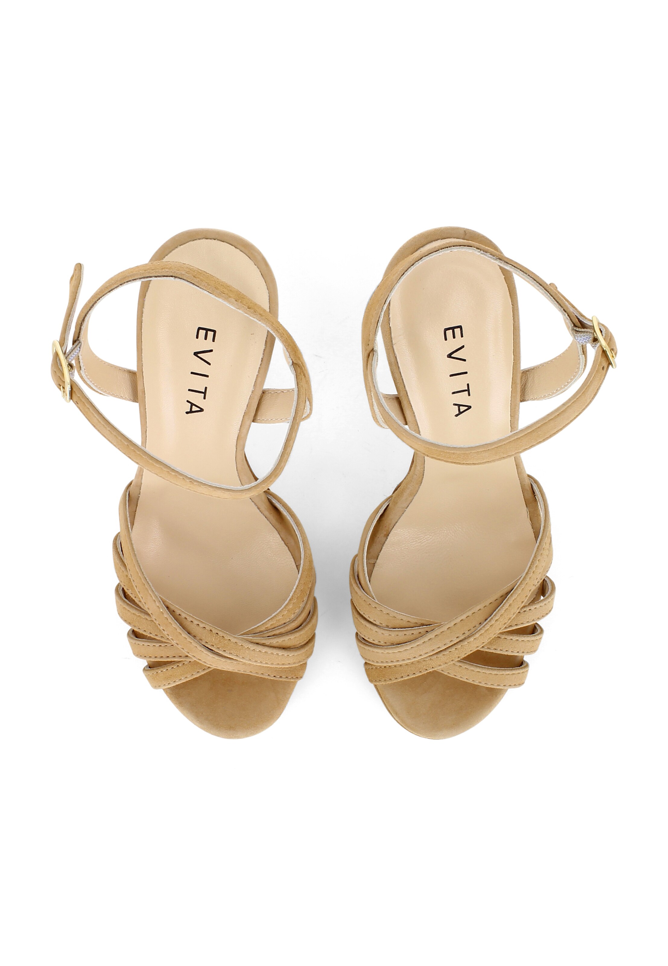 EVITA Sandalen met riem 'EVA' in Bruin