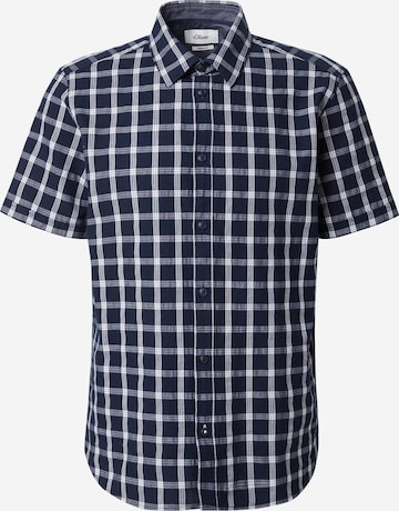 s.Oliver Regular Fit Hemd in Blau: Vorderseite