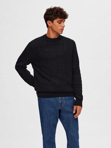 Pull-over 'SLHRYAN' SELECTED en noir : devant