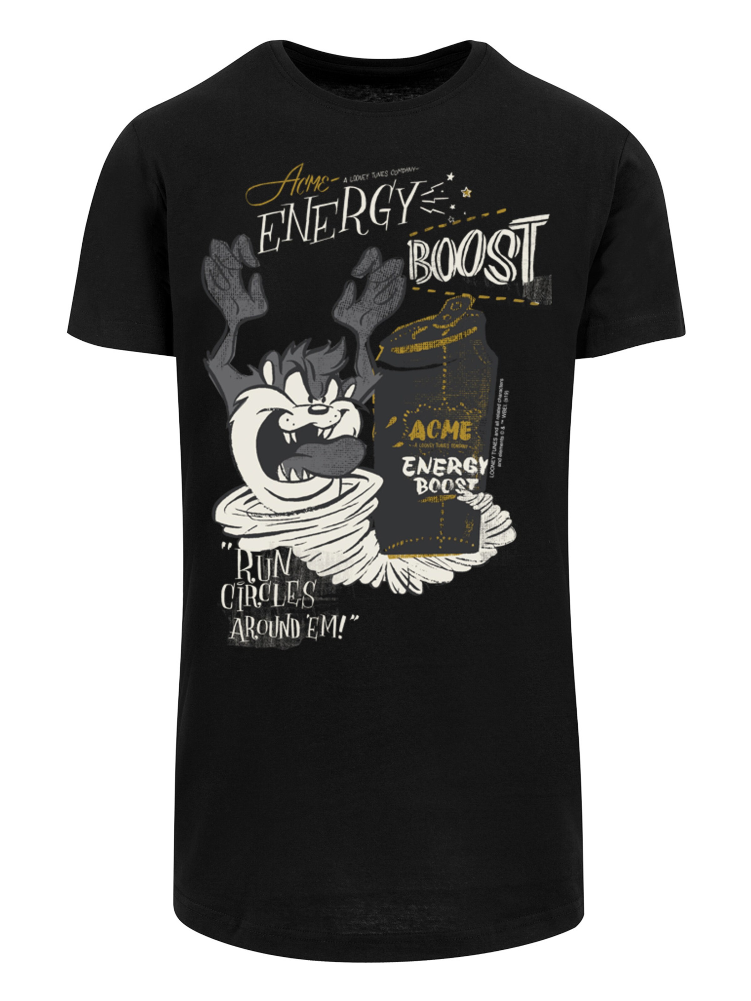 F4NT4STIC Shirt 'Looney Tunes Taz Energy Boost' in Black: front