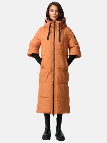 NAVAHOO Winter Coat 'Ciao Miau XIV' in Orange: front