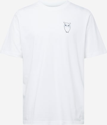 KnowledgeCotton Apparel Μπλουζάκι σε λευκό: μπροστά