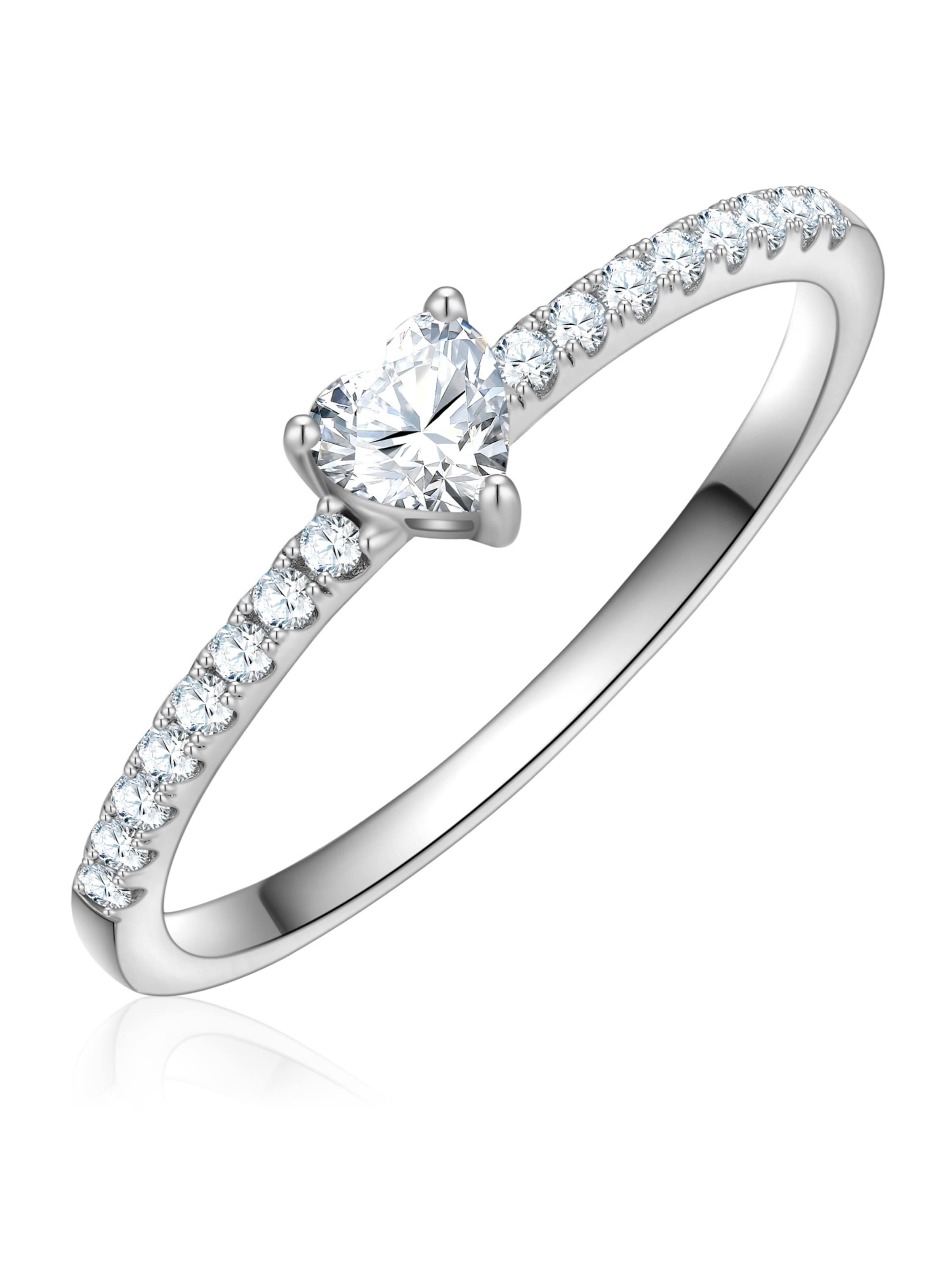 Trilani Bague en argent / blanc, Vue avec produit