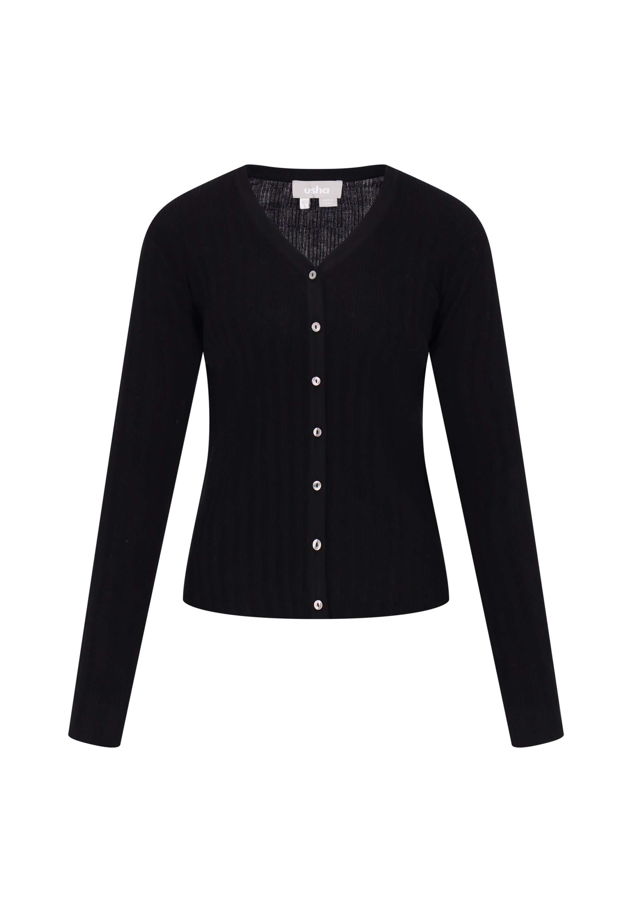 Usha Knit Cardigan in Black: front
