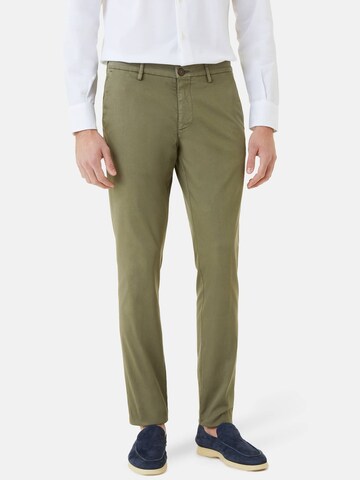 Boggi Milano Regular Chino Pants in Green: front