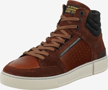 G-Star Footwear High-Top Sneakers in Brown: front