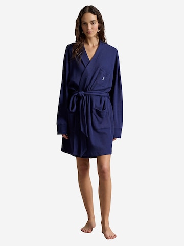 Peignoir court ' Club Waffle ' Polo Ralph Lauren en bleu : devant