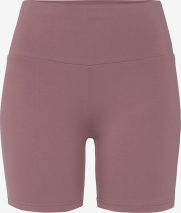 LASCANA Skinny Workout Pants in Purple: front