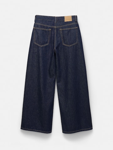 Pull&Bear Ohlapna forma Kavbojke | modra barva